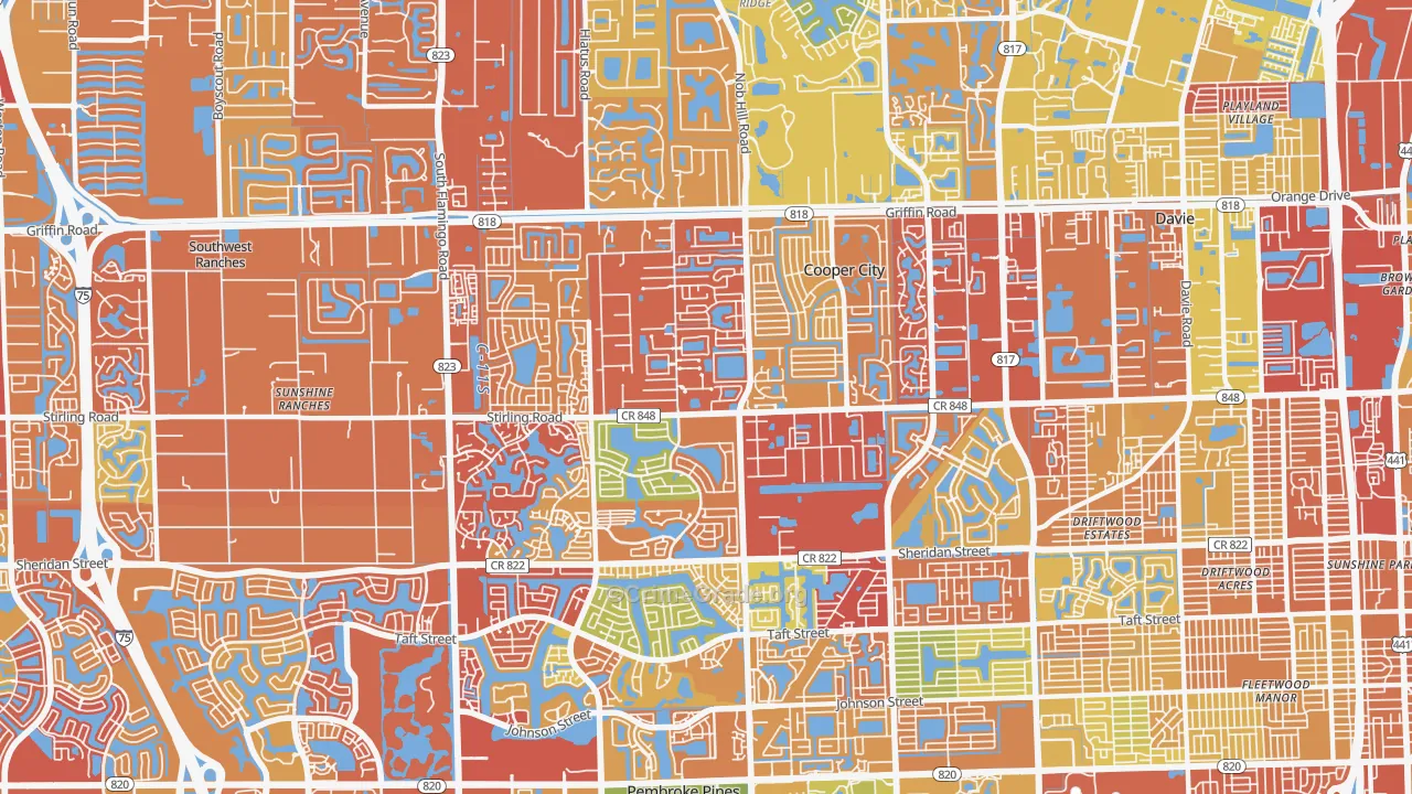 Cooper City, FL Map of Drug-Related Crime Rates