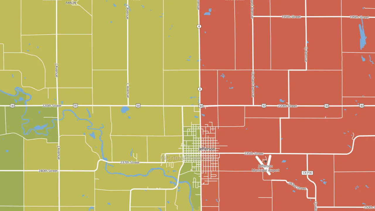 Cooper, IA Map of Drug-Related Crime Rates