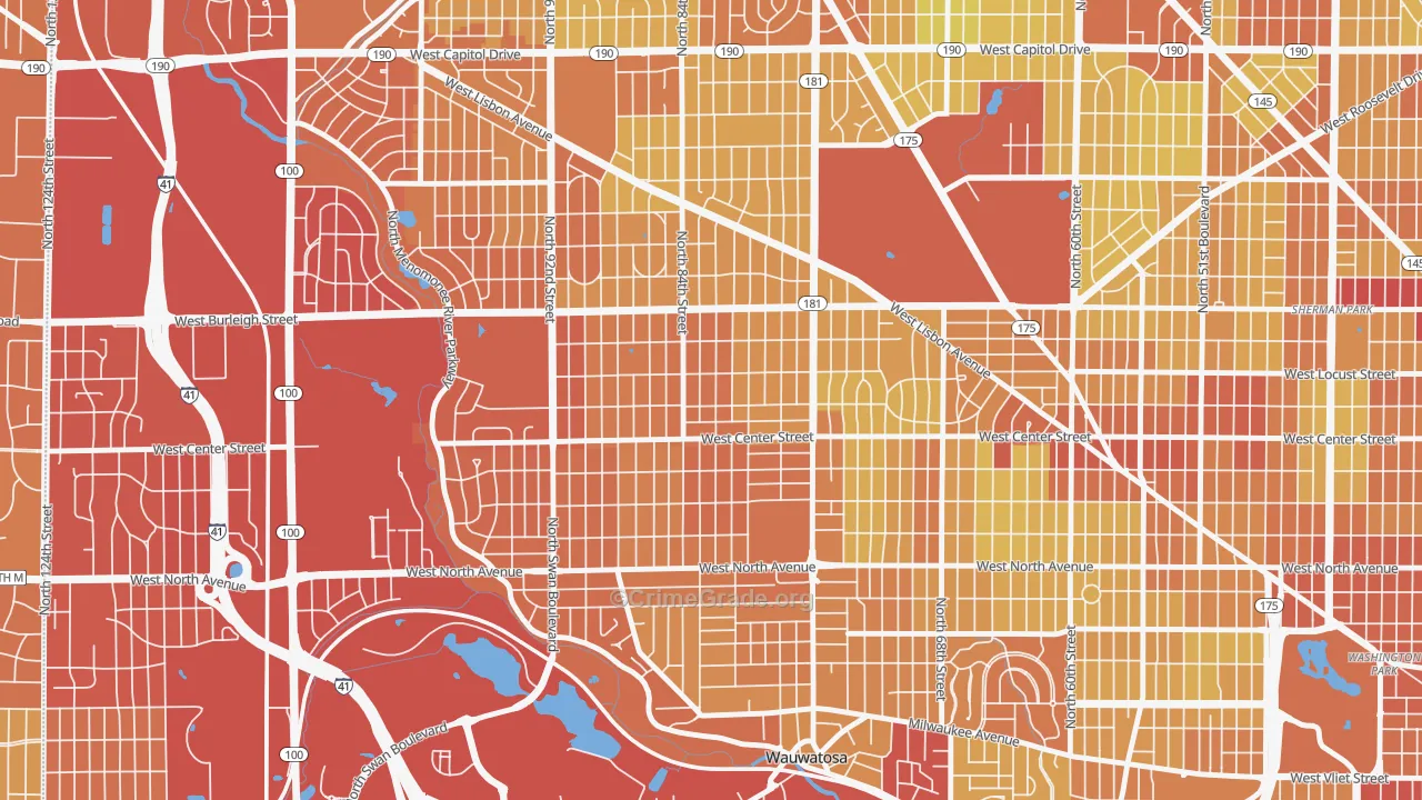 Cooper Park, Milwaukee, WI Map of Drug-Related Crime Rates