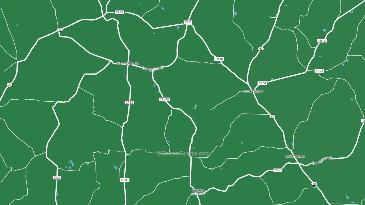 Cooperdale, OH Map of Drug-Related Crime Rates