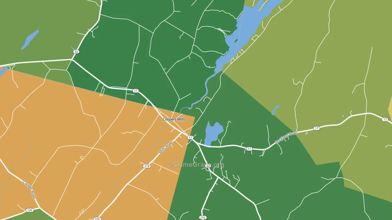 Coopers Mills, ME Map of Drug-Related Crime Rates