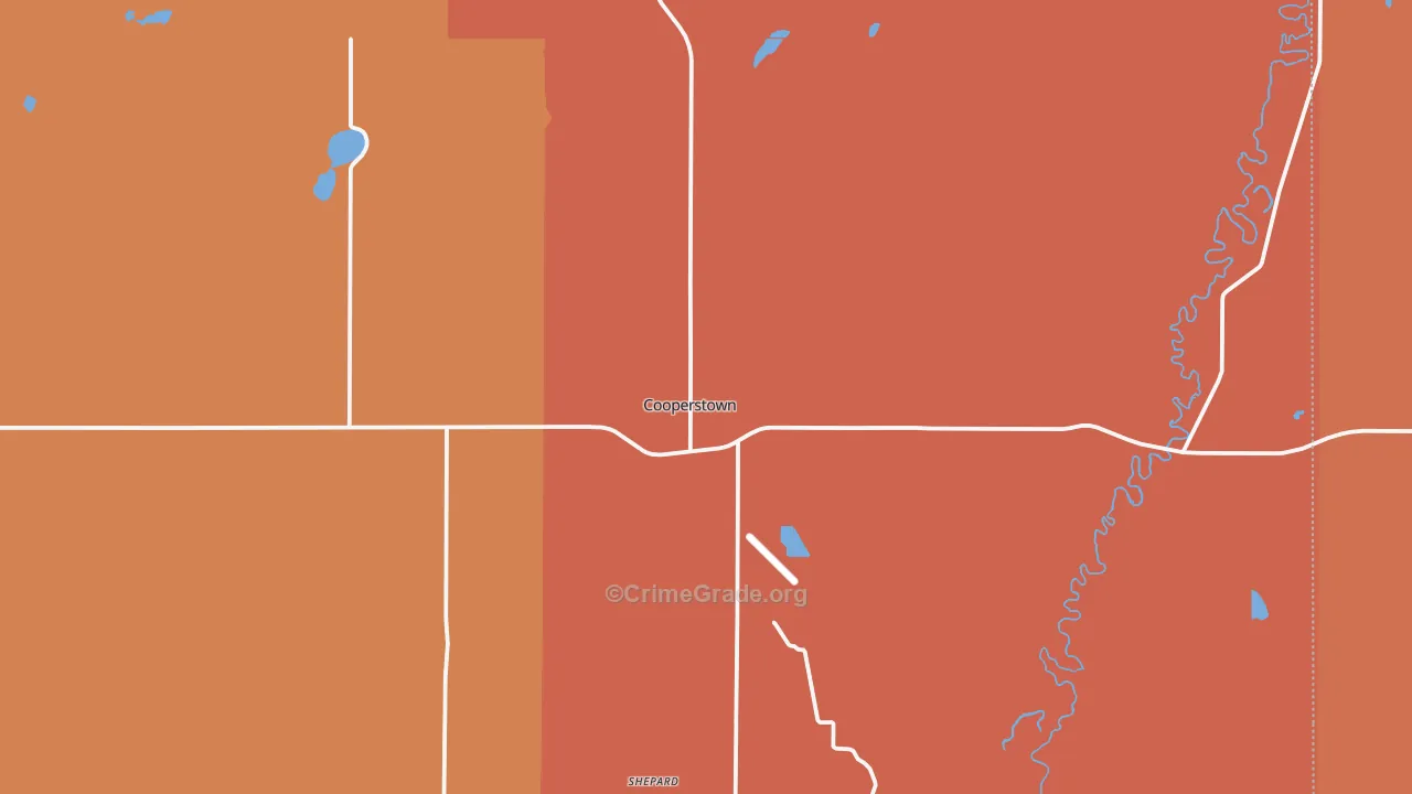 Cooperstown, ND Map of Drug-Related Crime Rates