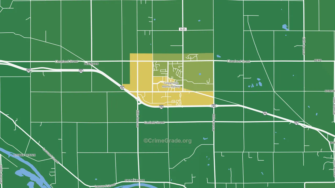 Coopersville, MI Map of Drug-Related Crime Rates