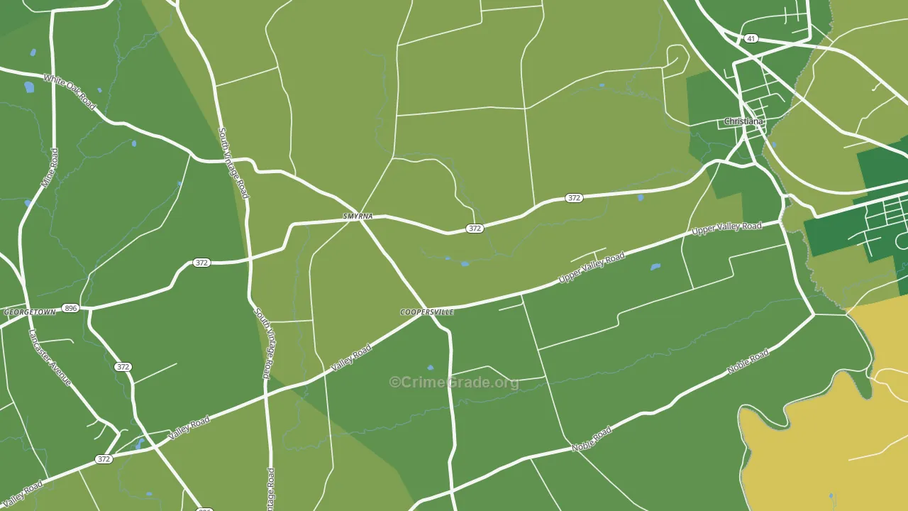 Coopersville, PA Map of Drug-Related Crime Rates