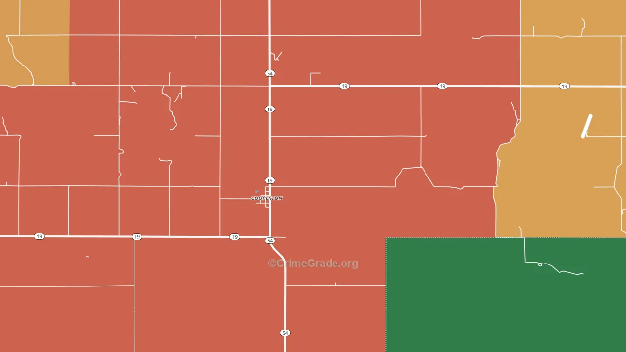 Cooperton, OK Map of Drug-Related Crime Rates