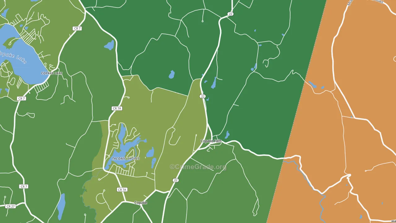 Copake Falls, NY Map of Drug-Related Crime Rates