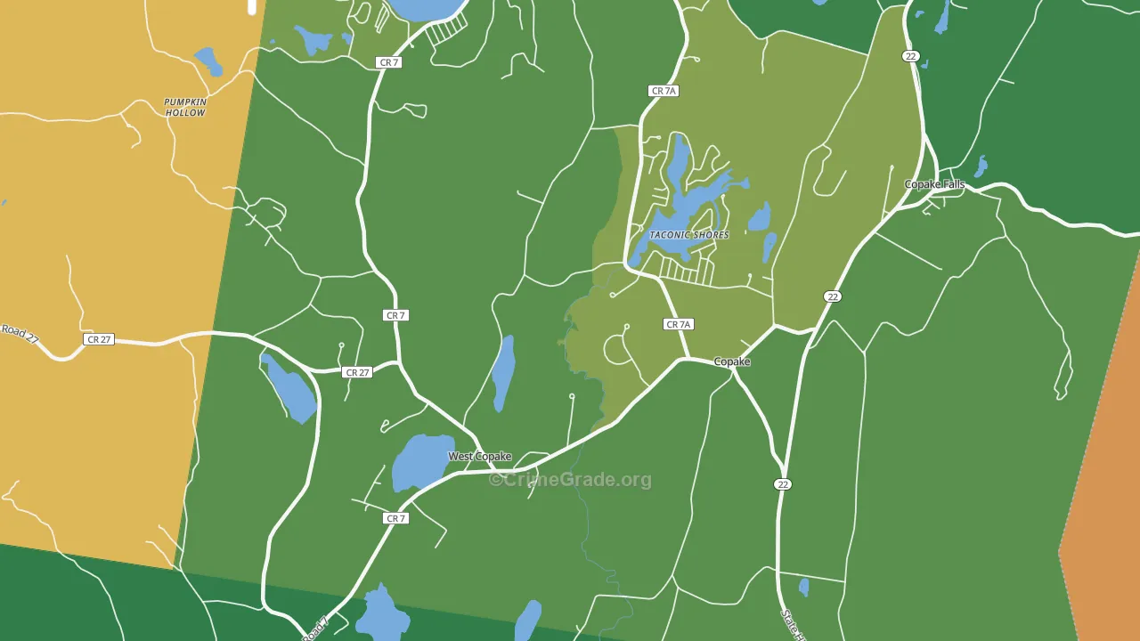 Copake, NY Map of Drug-Related Crime Rates