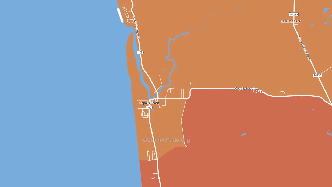 Copalis Beach, WA Map of Drug-Related Crime Rates
