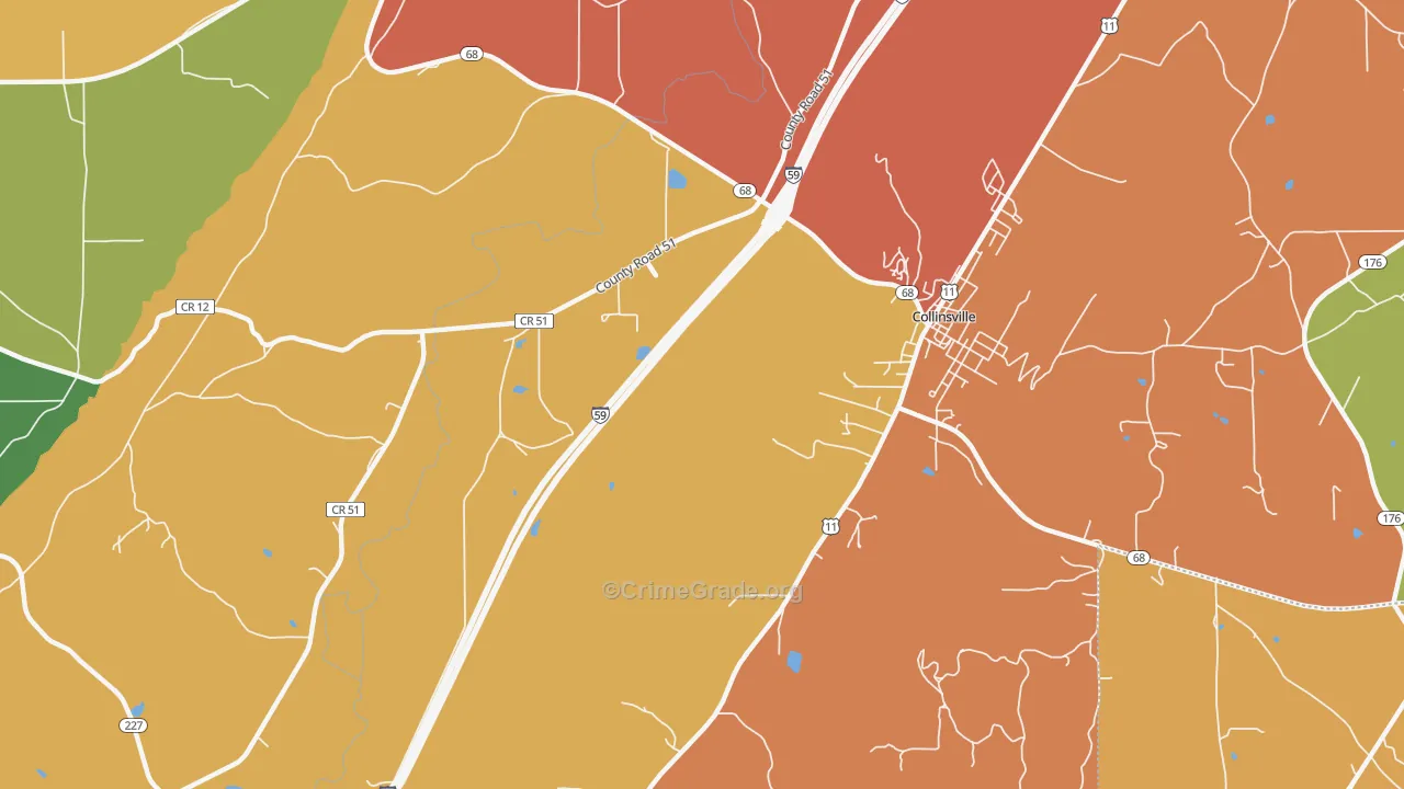 Copeland Bridge, AL Map of Drug-Related Crime Rates