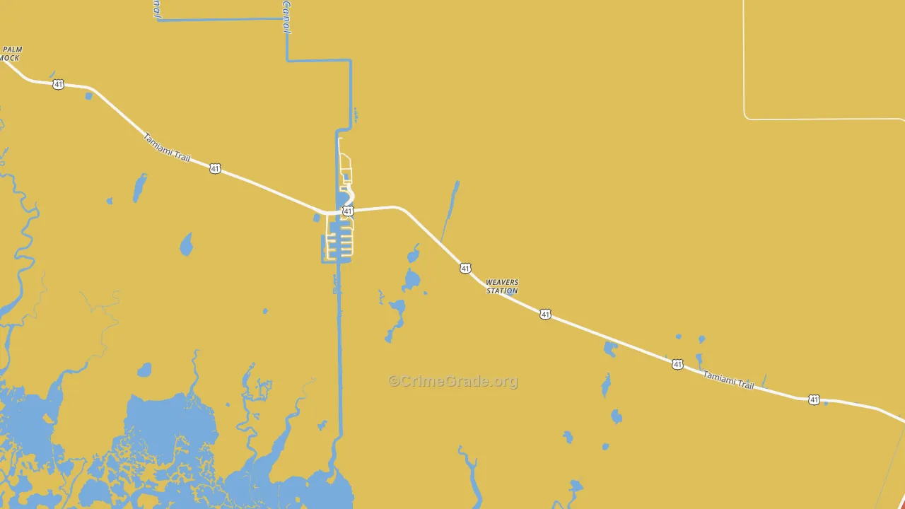 Copeland, FL Map of Drug-Related Crime Rates