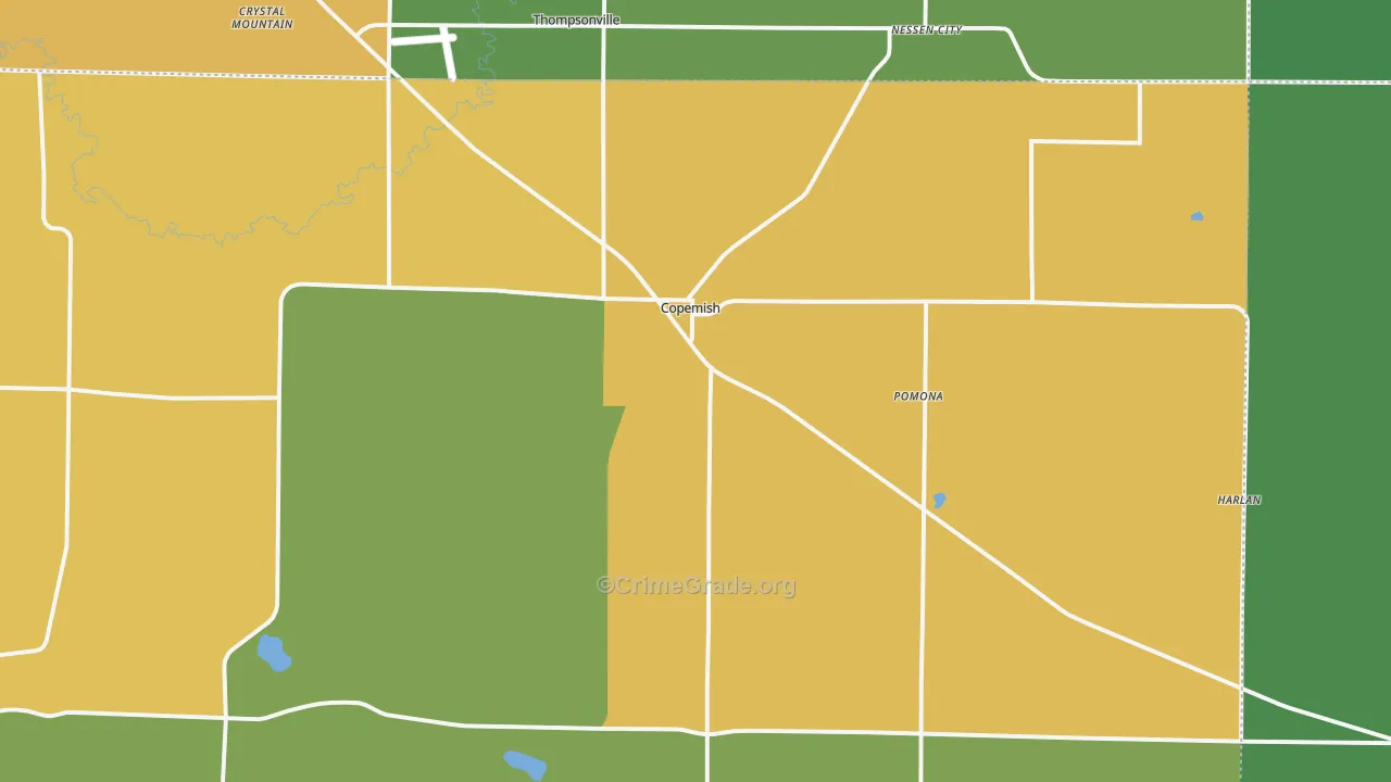Copemish, MI Map of Drug-Related Crime Rates