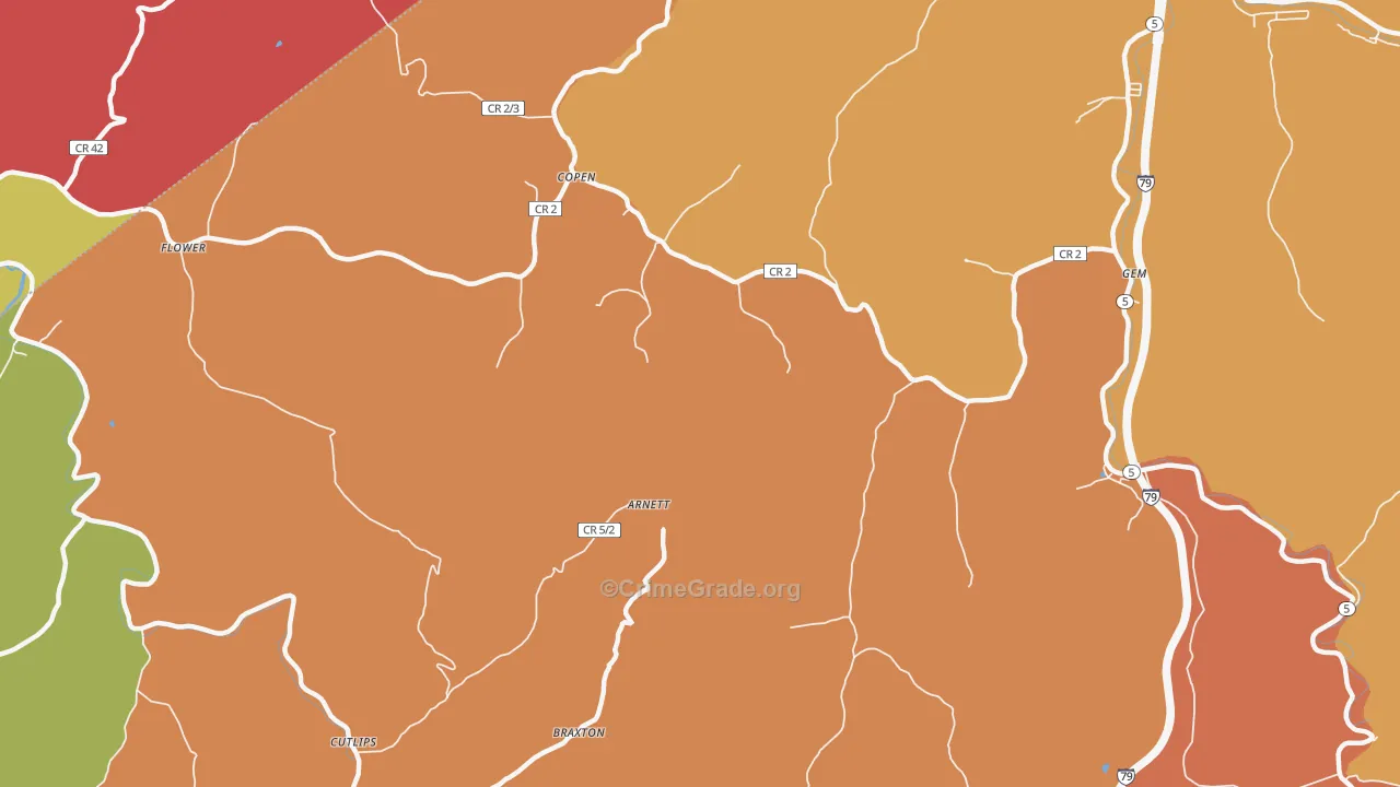 Copen, WV Map of Drug-Related Crime Rates