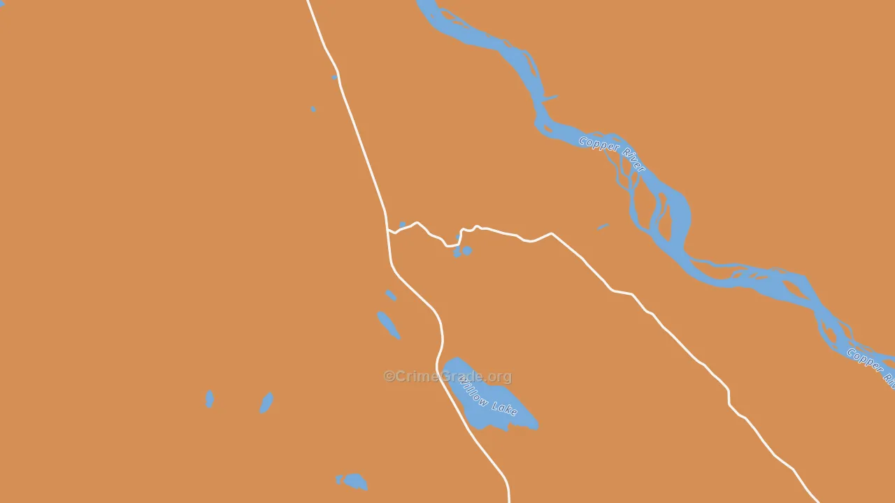 Copper Center, AK Map of Drug-Related Crime Rates