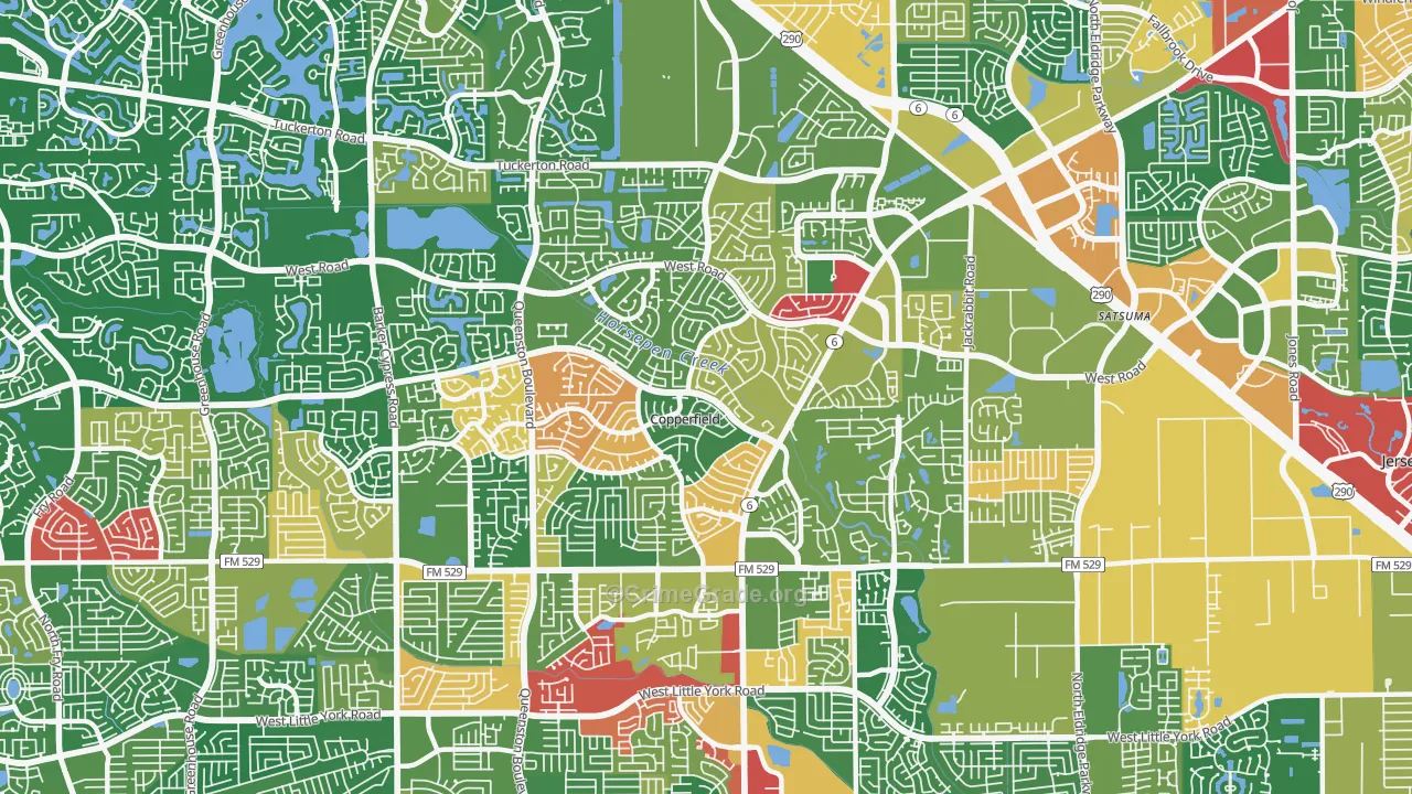 Copperfield, Houston, TX Map of Drug-Related Crime Rates