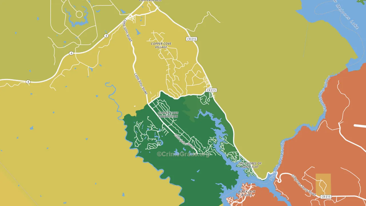 Copperopolis, CA Map of Drug-Related Crime Rates