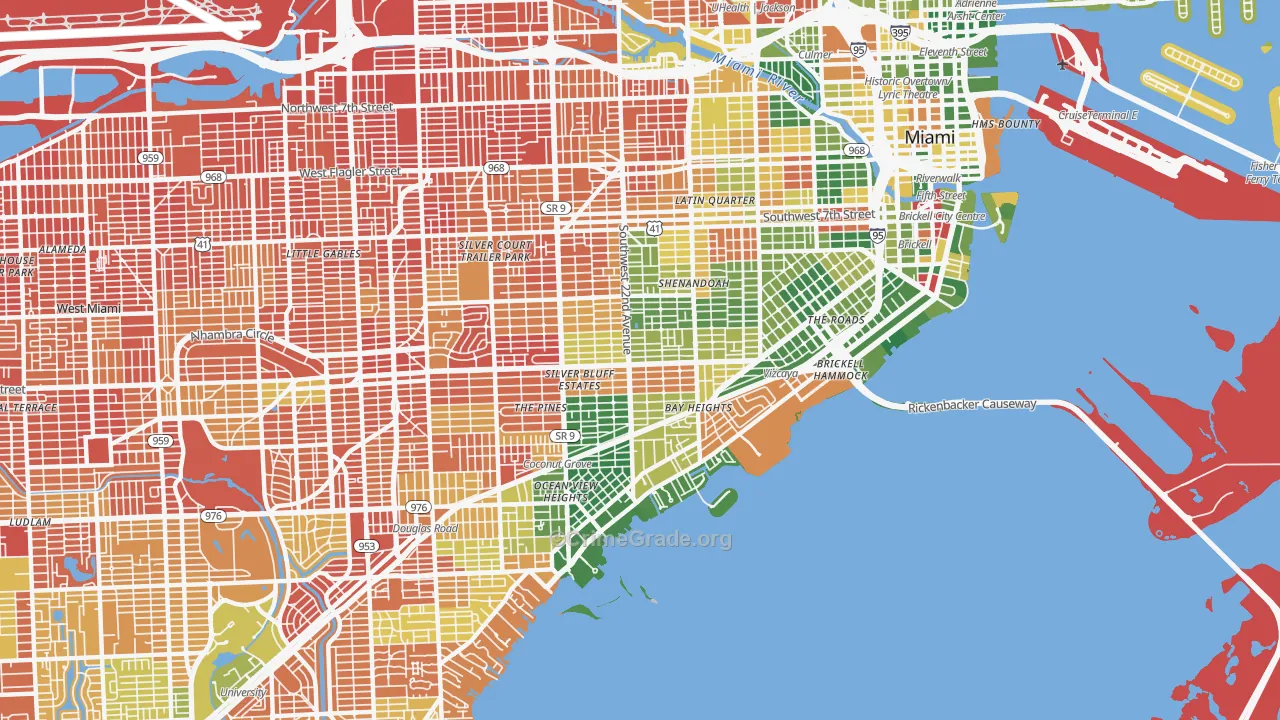 Coral Way, Miami, FL Map of Drug-Related Crime Rates