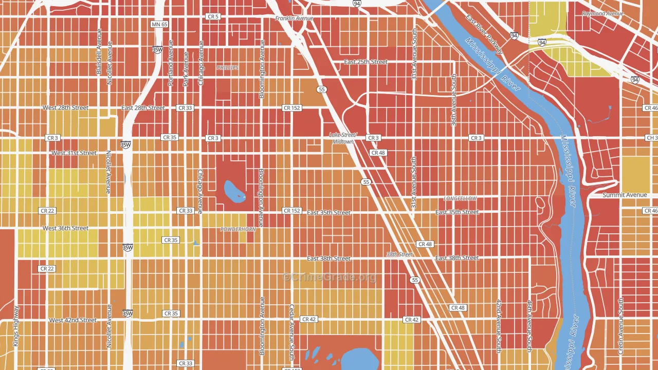 Corcoran, Minneapolis, MN Map of Drug-Related Crime Rates