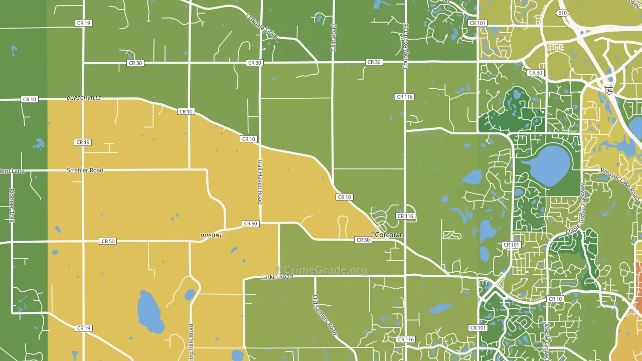 Corcoran, MN Map of Drug-Related Crime Rates