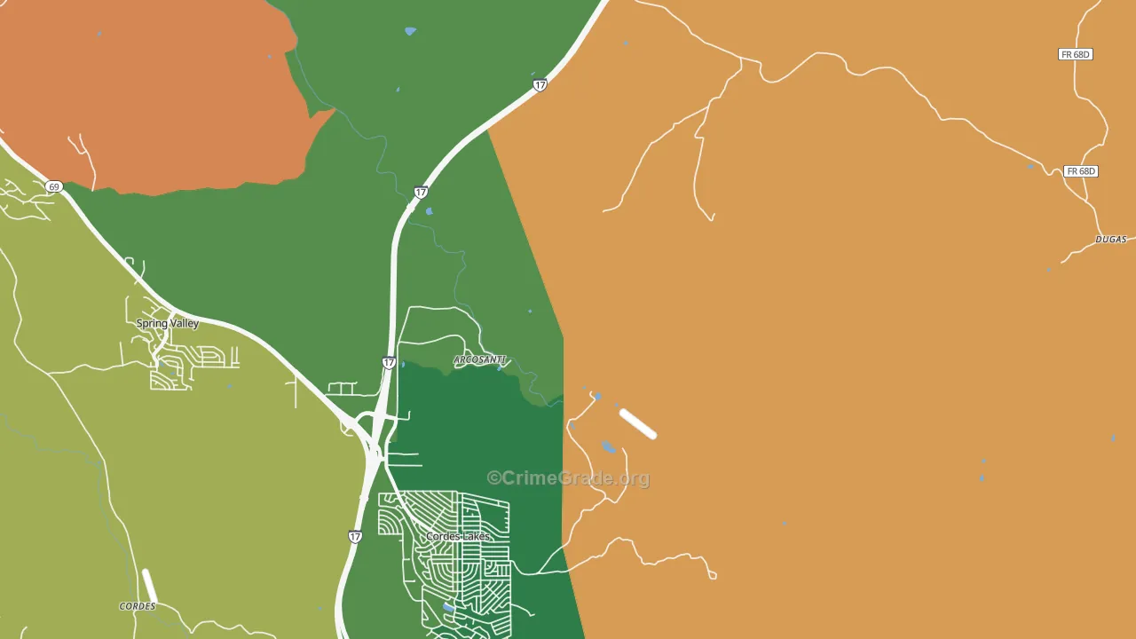 Cordes Junction, AZ Map of Drug-Related Crime Rates