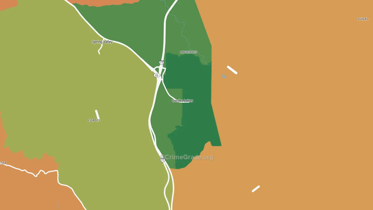 Cordes Lakes, AZ Map of Drug-Related Crime Rates