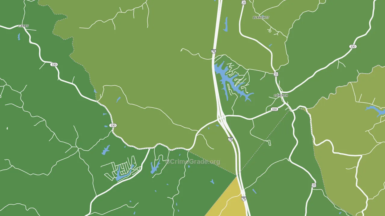 Cordova, KY Map of Drug-Related Crime Rates