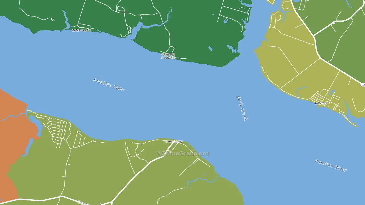 Core Point, NC Map of Drug-Related Crime Rates