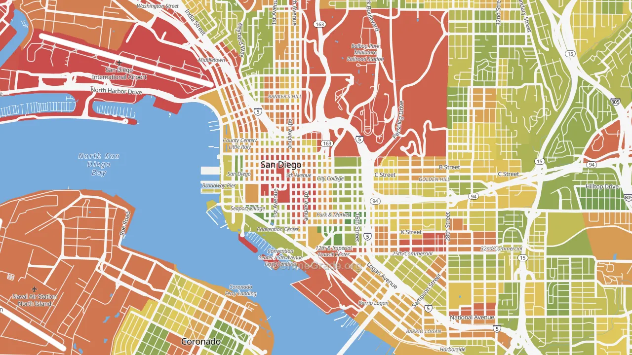 Core, San Diego, CA Map of Drug-Related Crime Rates