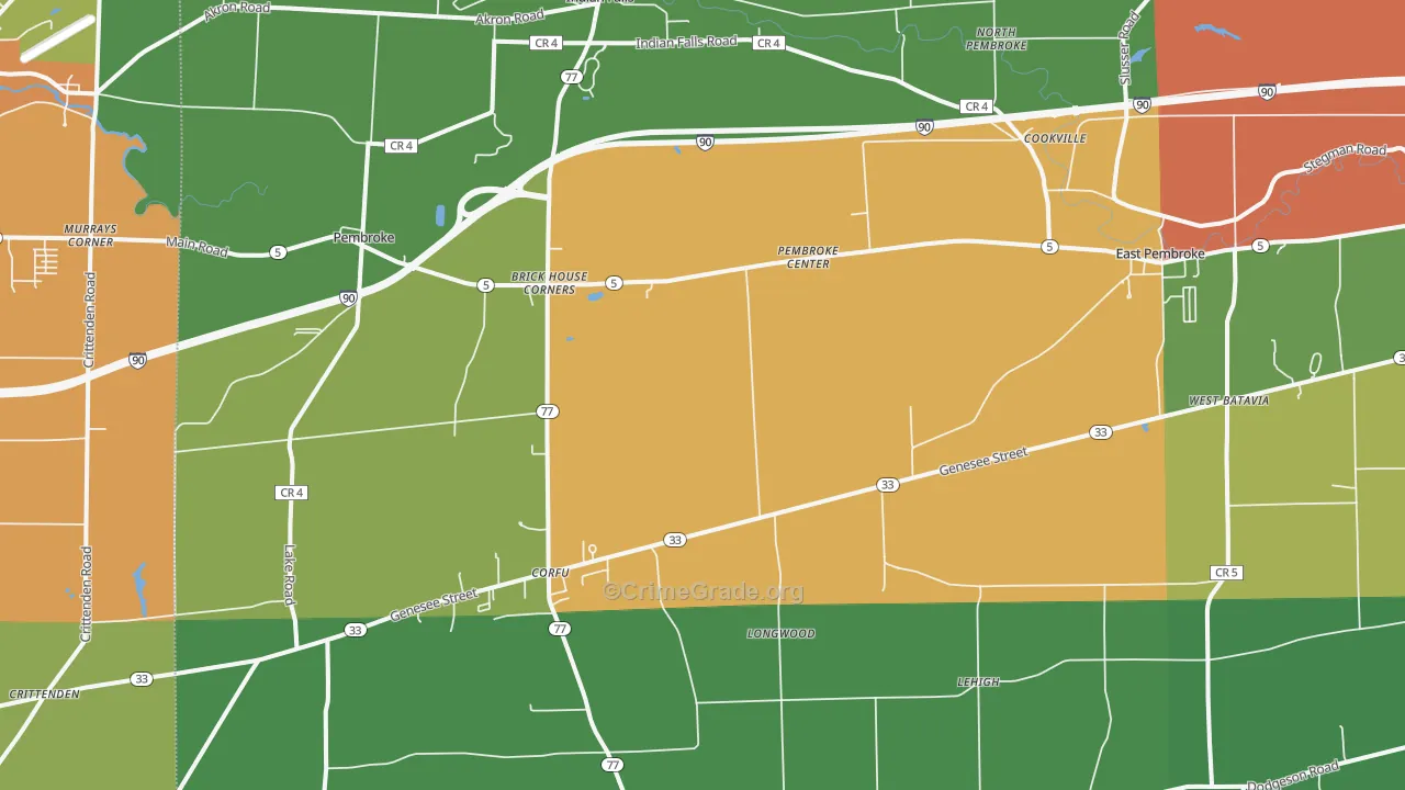 Corfu, NY Map of Drug-Related Crime Rates
