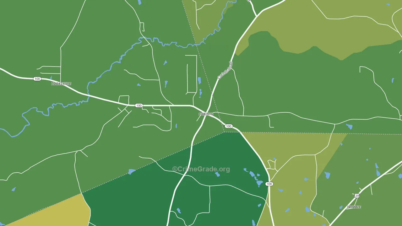 Corinth, GA Map of Drug-Related Crime Rates