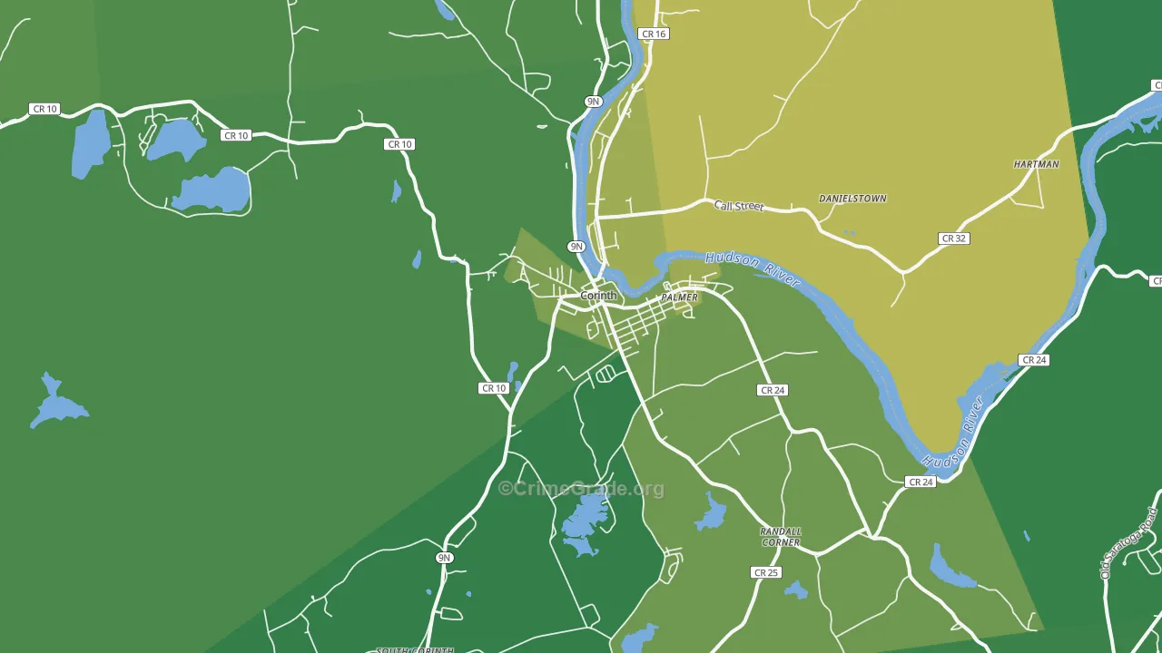 Corinth, NY Map of Drug-Related Crime Rates