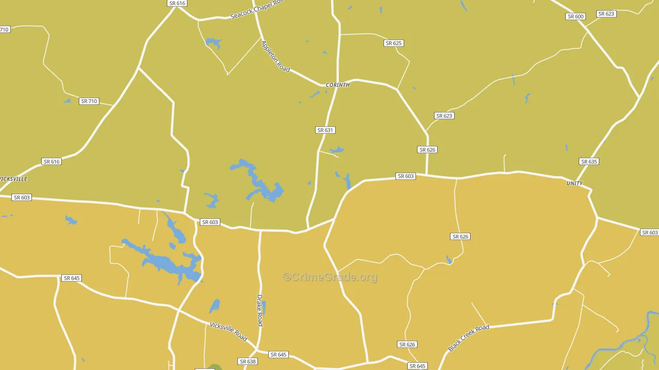 Corinth, VA Map of Drug-Related Crime Rates