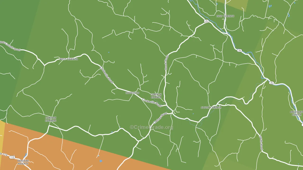 Corinth, VT Map of Drug-Related Crime Rates