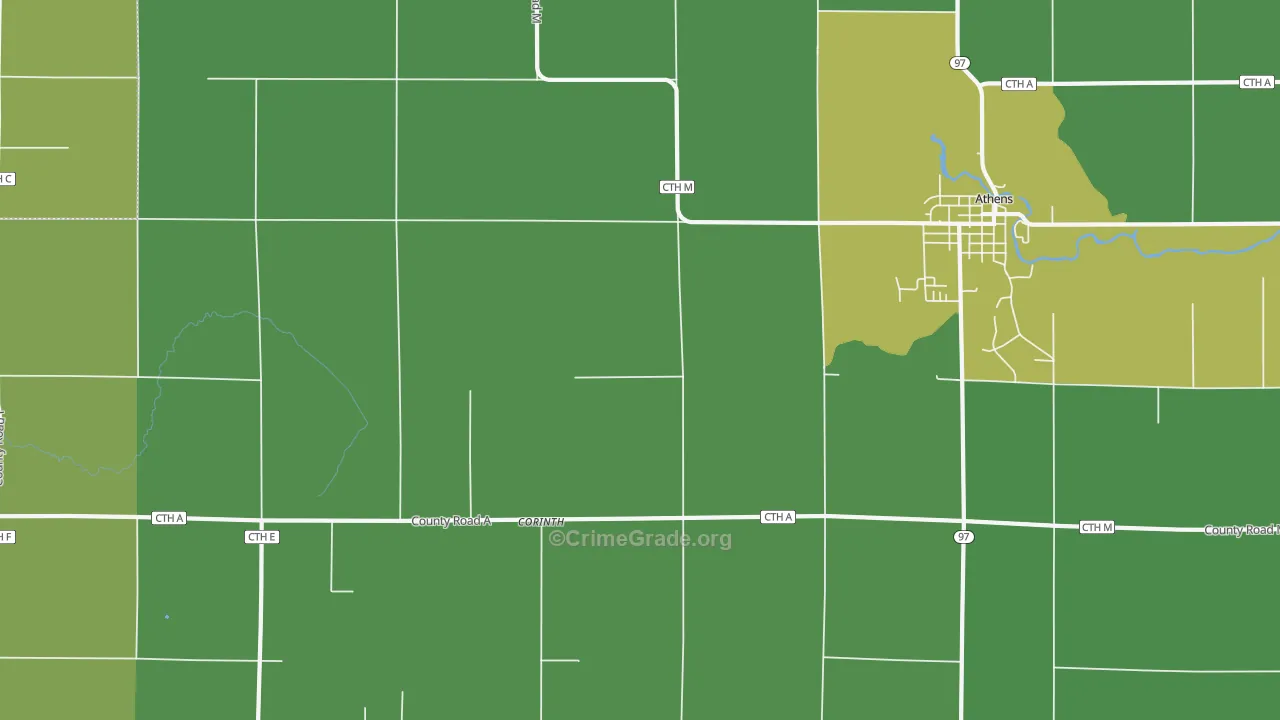 Corinth, WI Map of Drug-Related Crime Rates