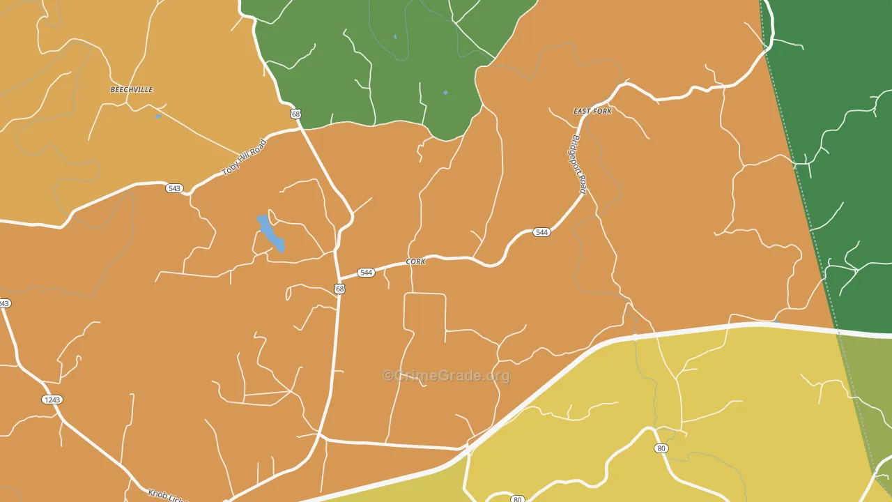 Cork, KY Map of Drug-Related Crime Rates