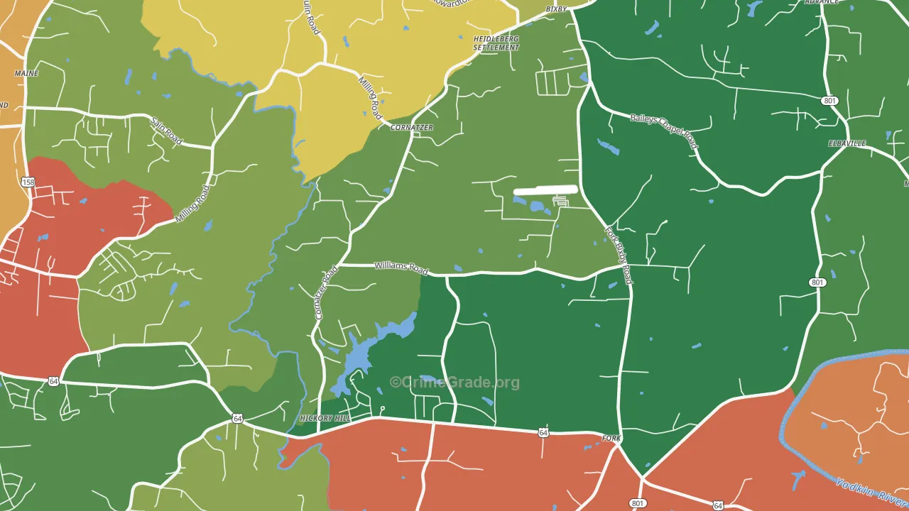 Cornatzer, NC Map of Drug-Related Crime Rates