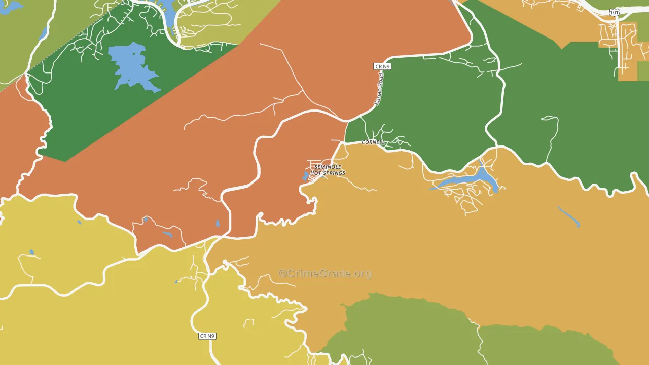 Cornell, CA Map of Drug-Related Crime Rates