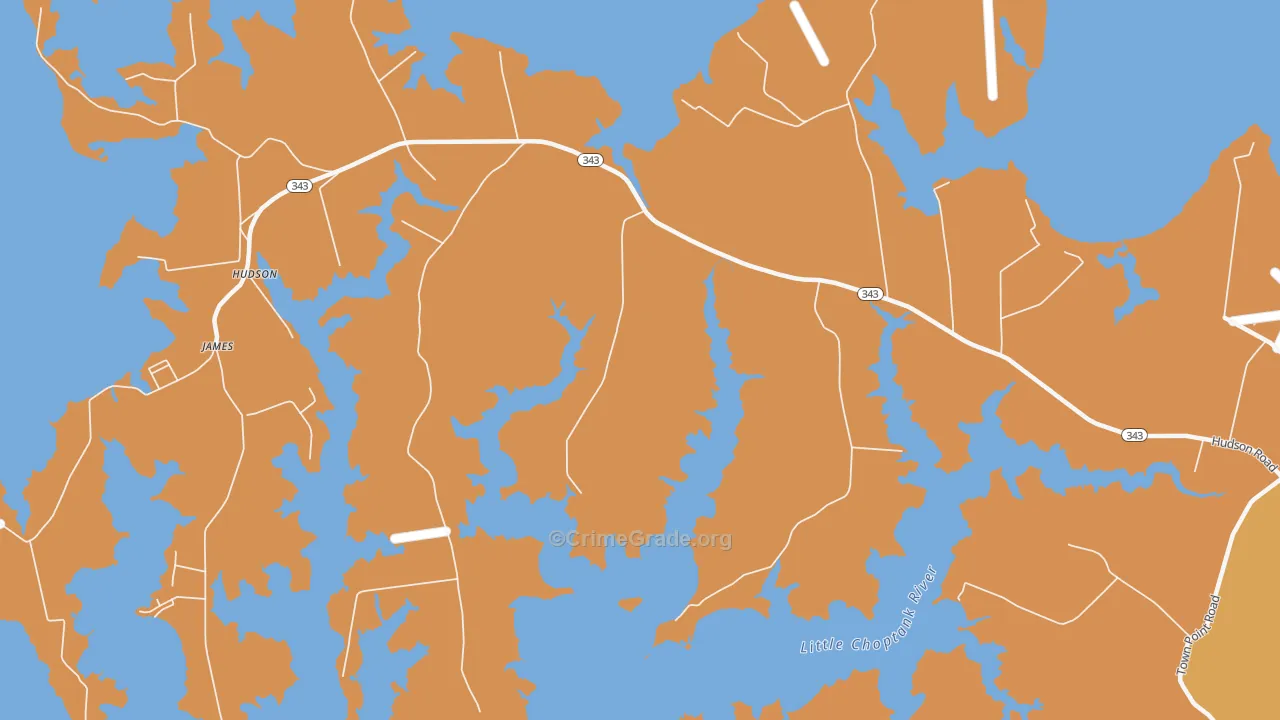 Cornersville, MD Map of Drug-Related Crime Rates