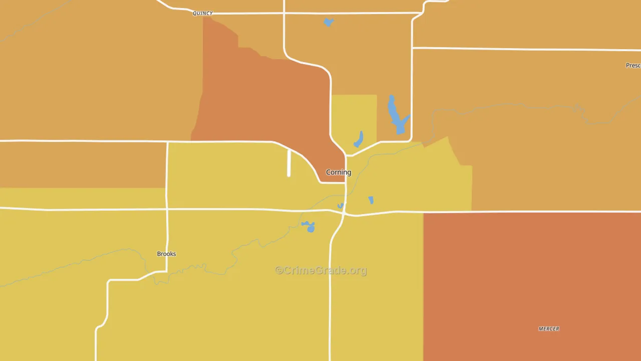 Corning, IA Map of Drug-Related Crime Rates