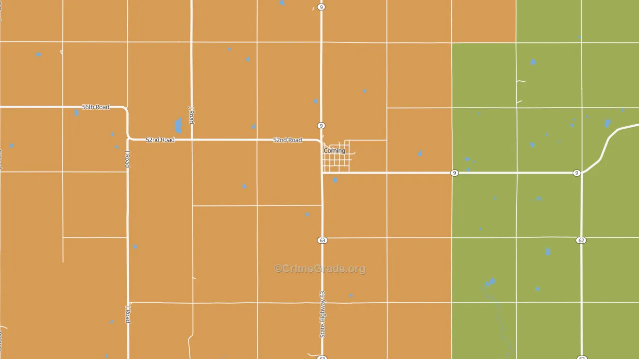 Corning, KS Map of Drug-Related Crime Rates