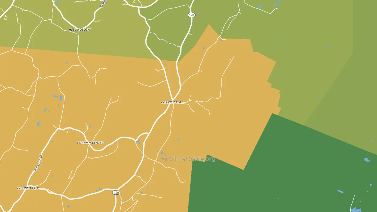 Cornish Flat, NH Map of Drug-Related Crime Rates