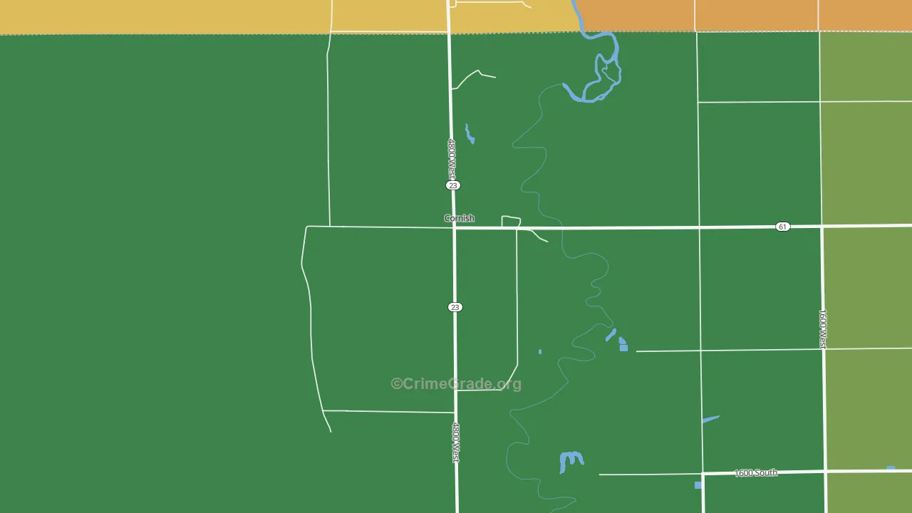 Cornish, UT Map of Drug-Related Crime Rates