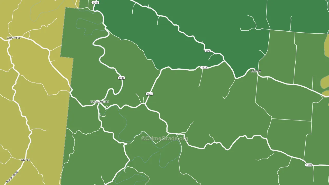 Cornishville, KY Map of Drug-Related Crime Rates
