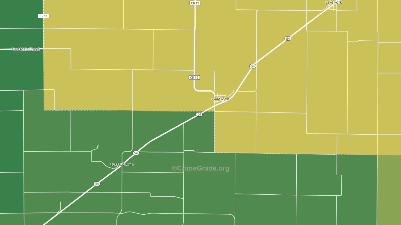 Cornland, IL Map of Drug-Related Crime Rates