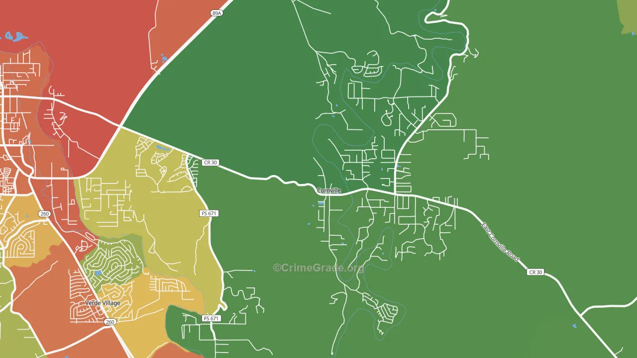 Cornville, AZ Map of Drug-Related Crime Rates