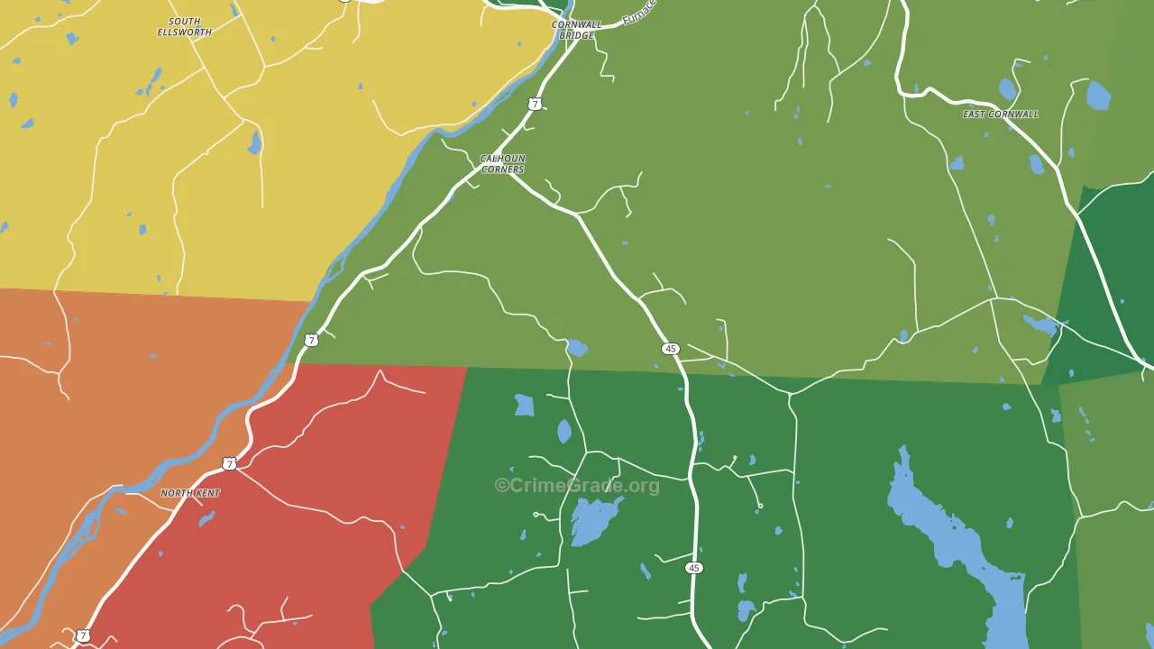 Cornwall Bridge, CT Map of Drug-Related Crime Rates