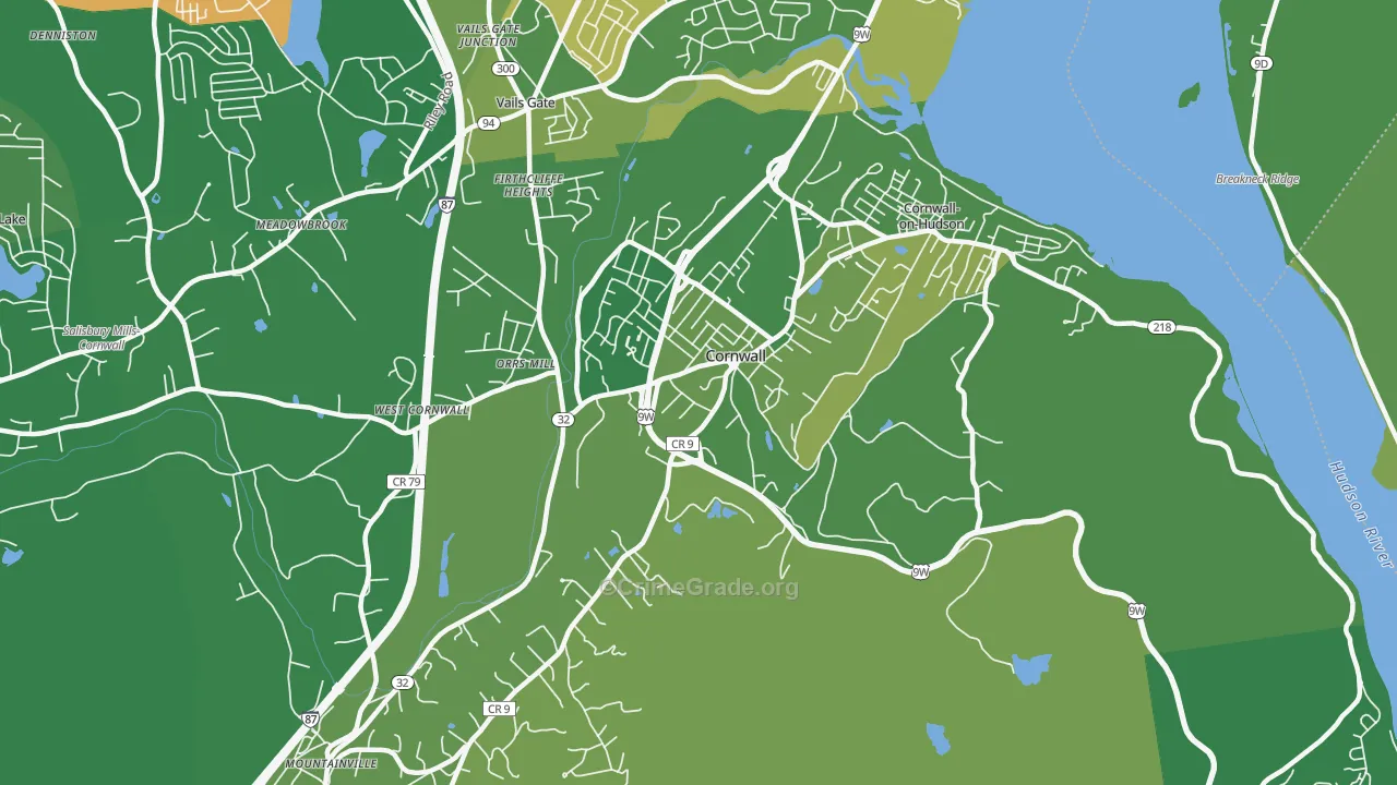 Cornwall, NY Map of Drug-Related Crime Rates