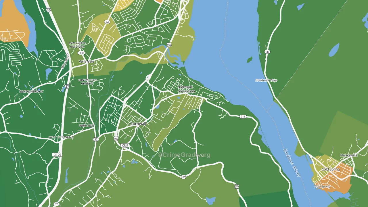 Cornwall On Hudson, NY Map of Drug-Related Crime Rates