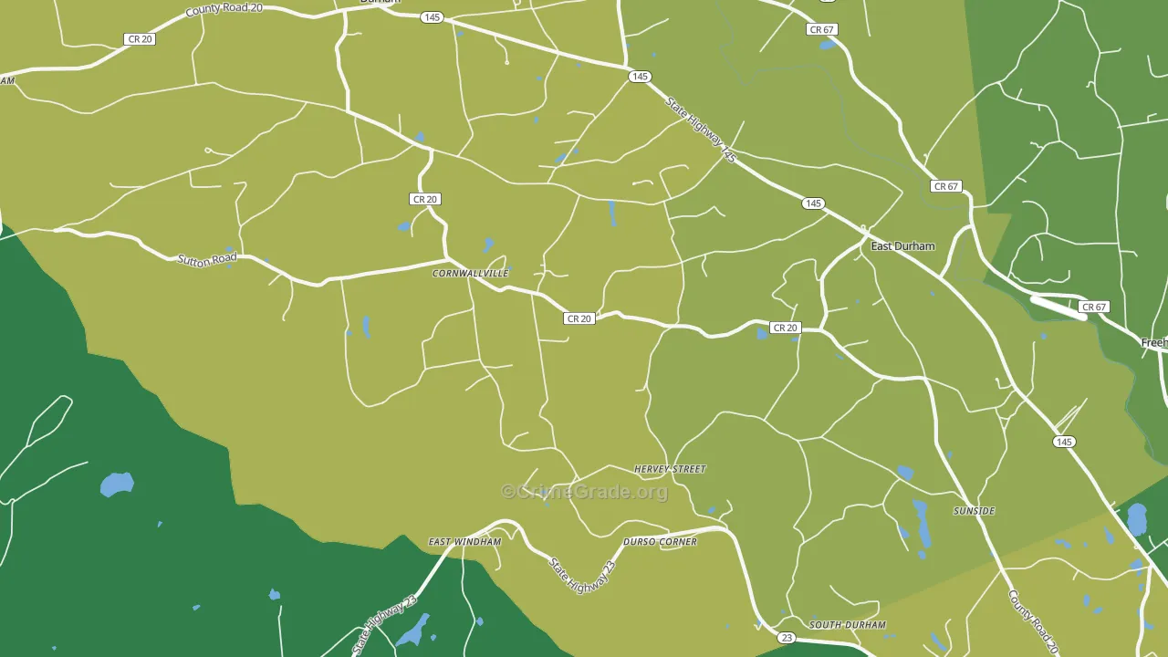 Cornwallville, NY Map of Drug-Related Crime Rates