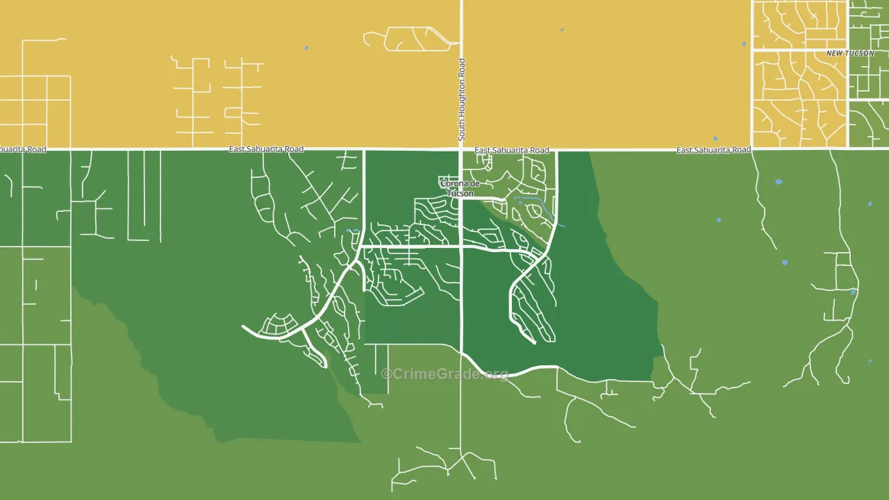Corona de Tucson, AZ Map of Drug-Related Crime Rates