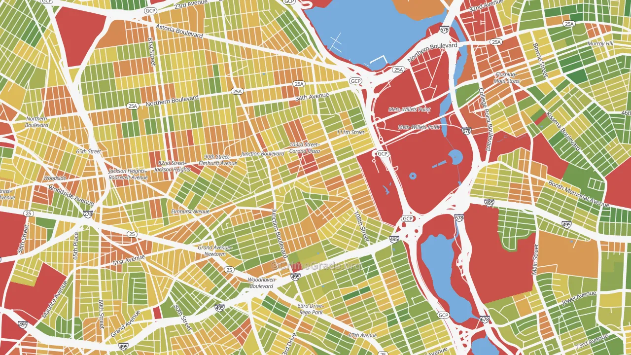 Corona, Queens, NY Map of Drug-Related Crime Rates